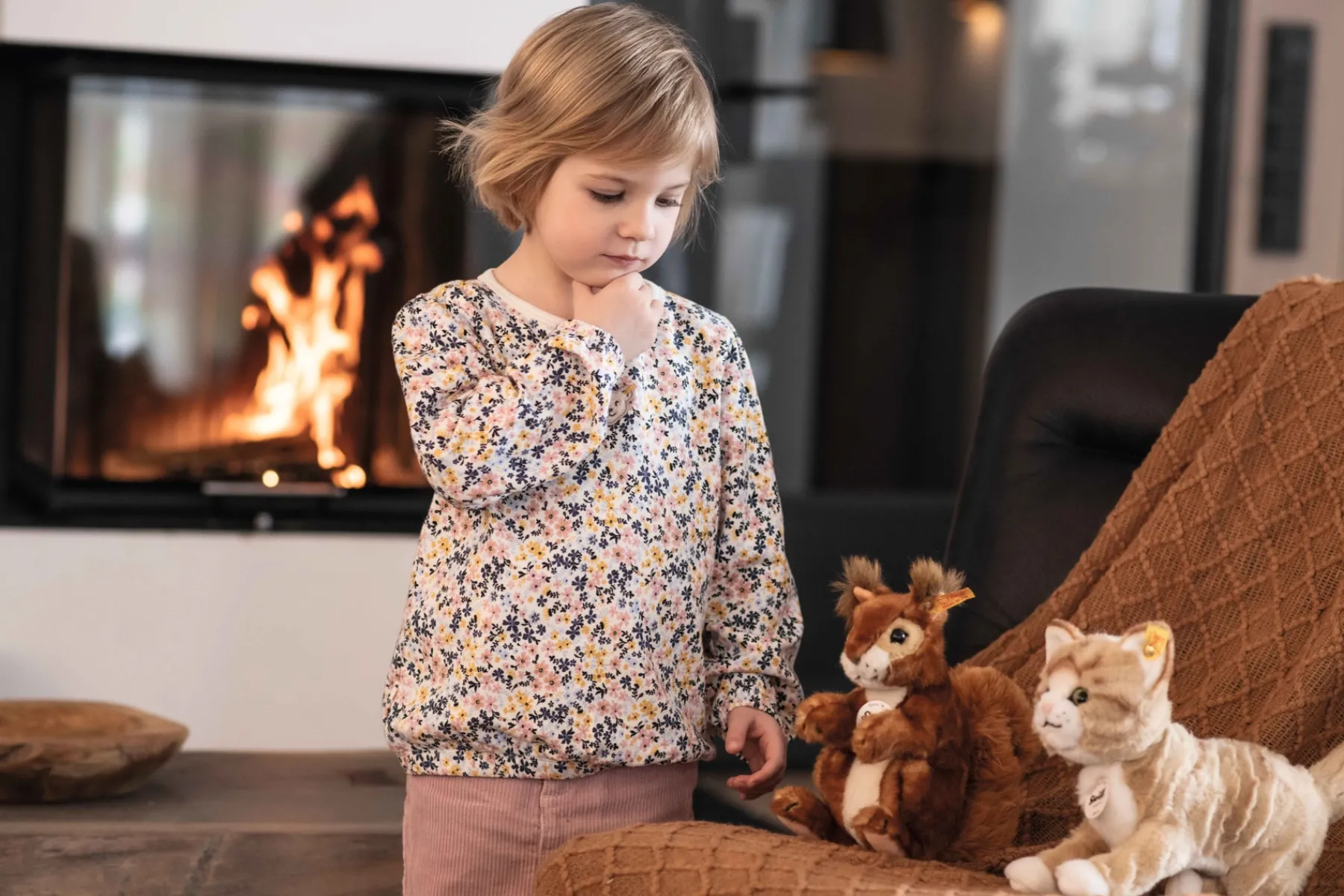 Enfant Steiff Anniversaire | Mini Peluches*Chat Lucy, 18 cm, beige