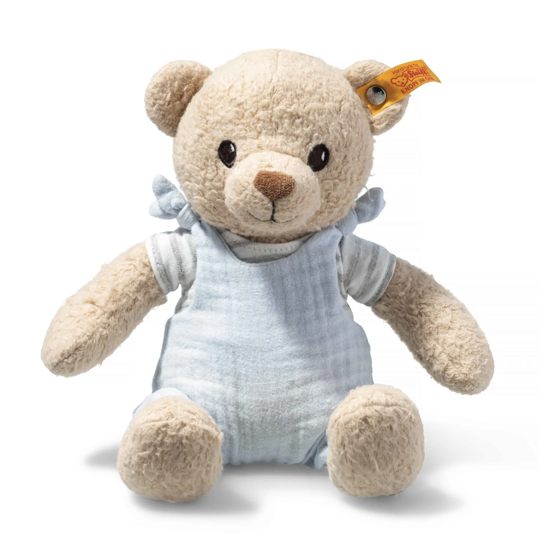 Steiff Naissance Et Baptême | Friends*GOTS ours Teddy Niko, 26 cm, bleu clair