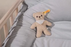 Steiff Naissance Et Baptême | Friends*GOTS ours Teddy Noah crépitant avec crécelle, 12 cm, beige