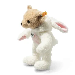 Enfant Steiff Anniversaire | Friends*Hoodie-ours Teddy lapin, 27 cm, blanc