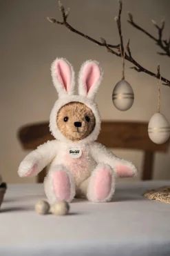 Enfant Steiff Anniversaire | Friends*Hoodie-ours Teddy lapin, 27 cm, blanc