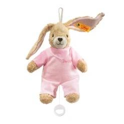 Steiff Friends | Peluches Musicales*Lapin Hoppel avec boîte à musique, 20 cm, rose pâle
