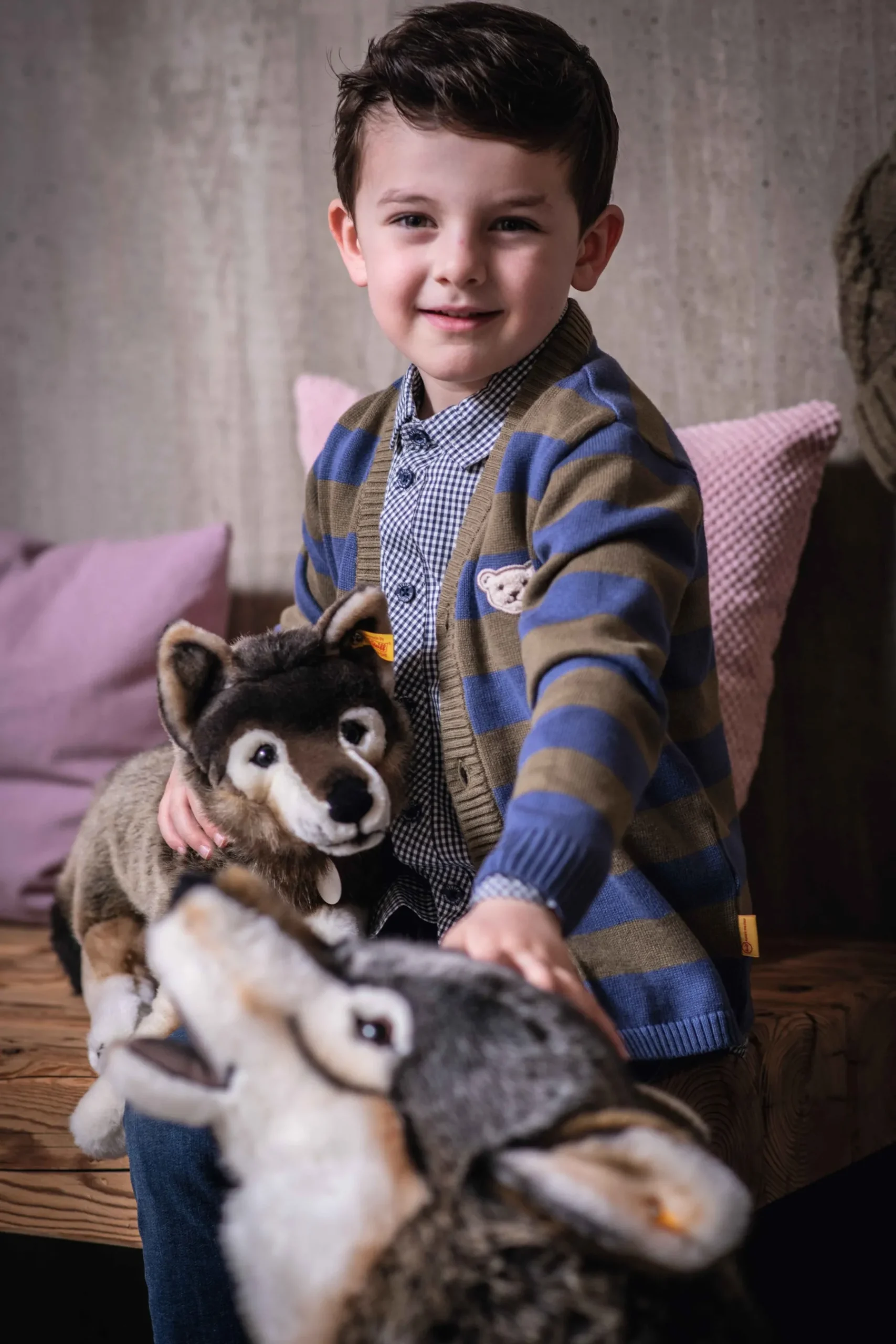 Enfant Steiff Peluches Pour Enfants*Loup-pantin Snorry, 40 cm, gris foncé