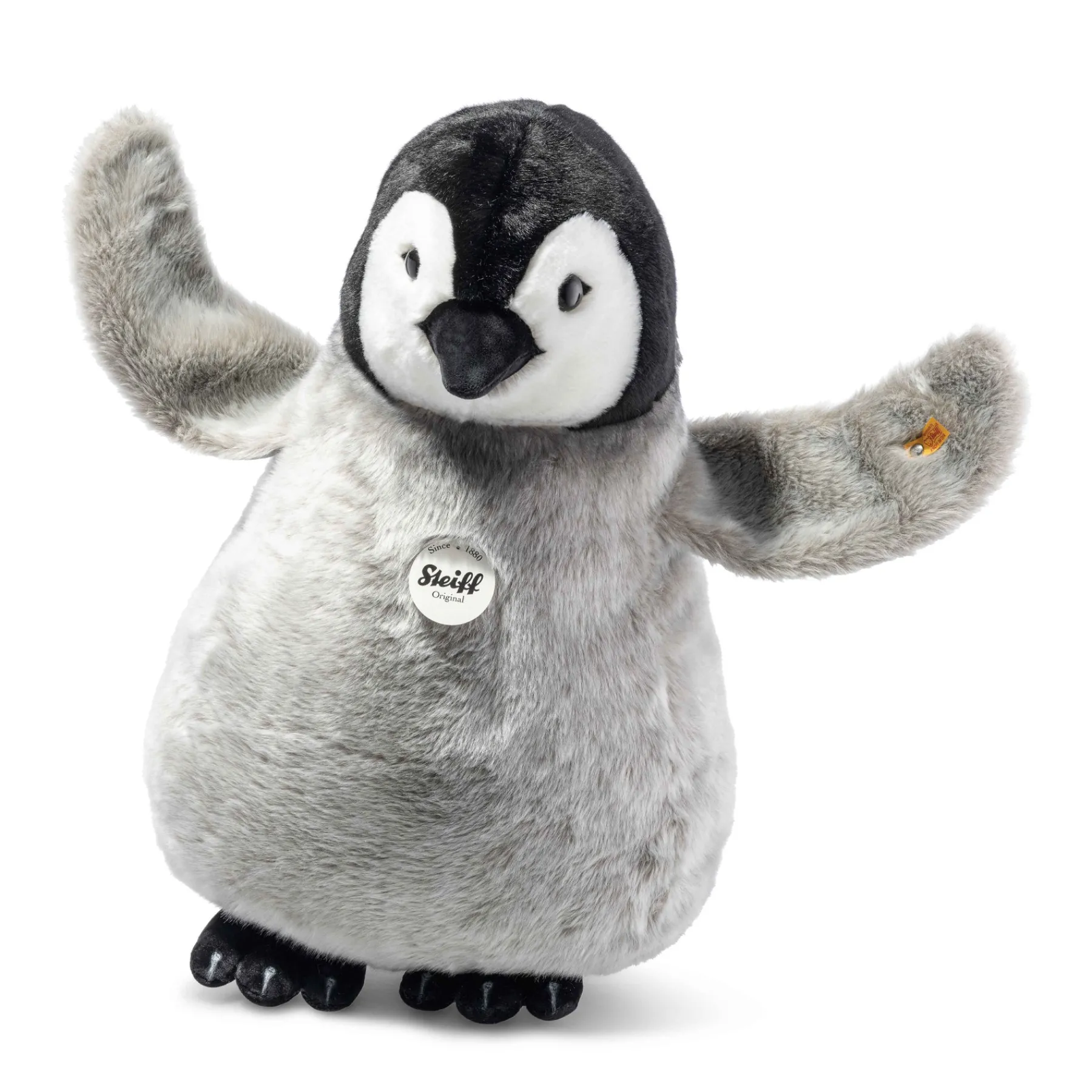 Enfant Steiff Anniversaire | Grands Amis Steiff*Pingouin Flaps, 60 cm, gris clair