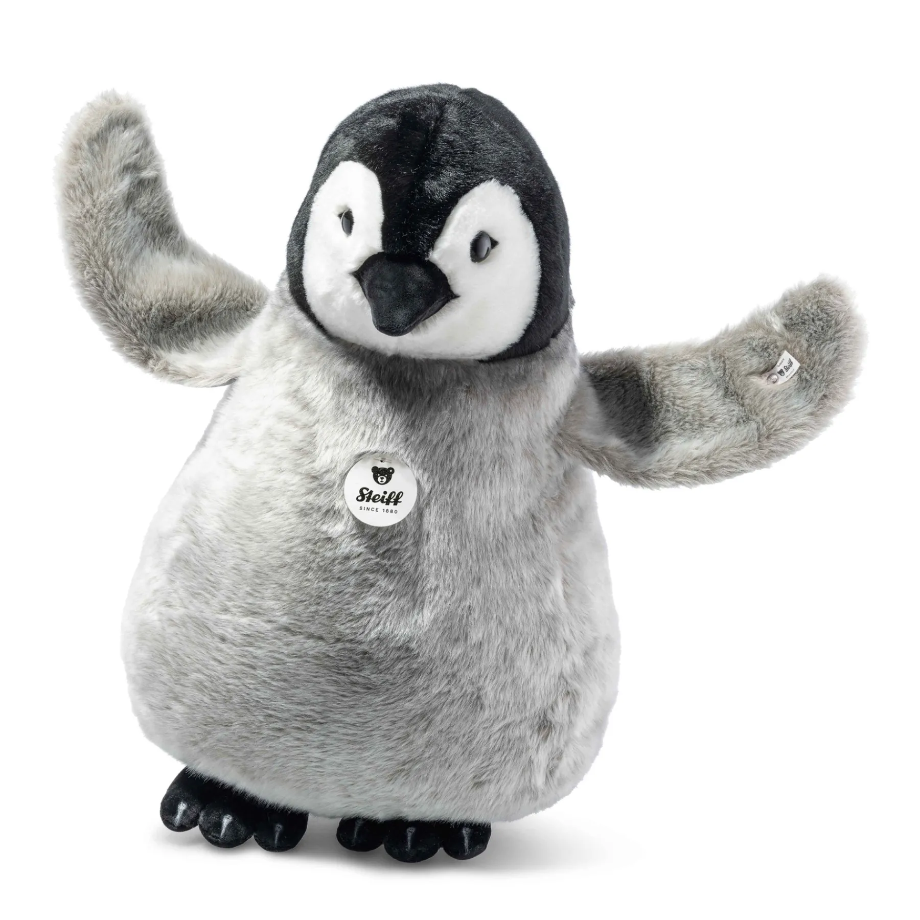 Enfant Steiff Anniversaire | Grands Amis Steiff*Pingouin Flaps, 60 cm, gris clair