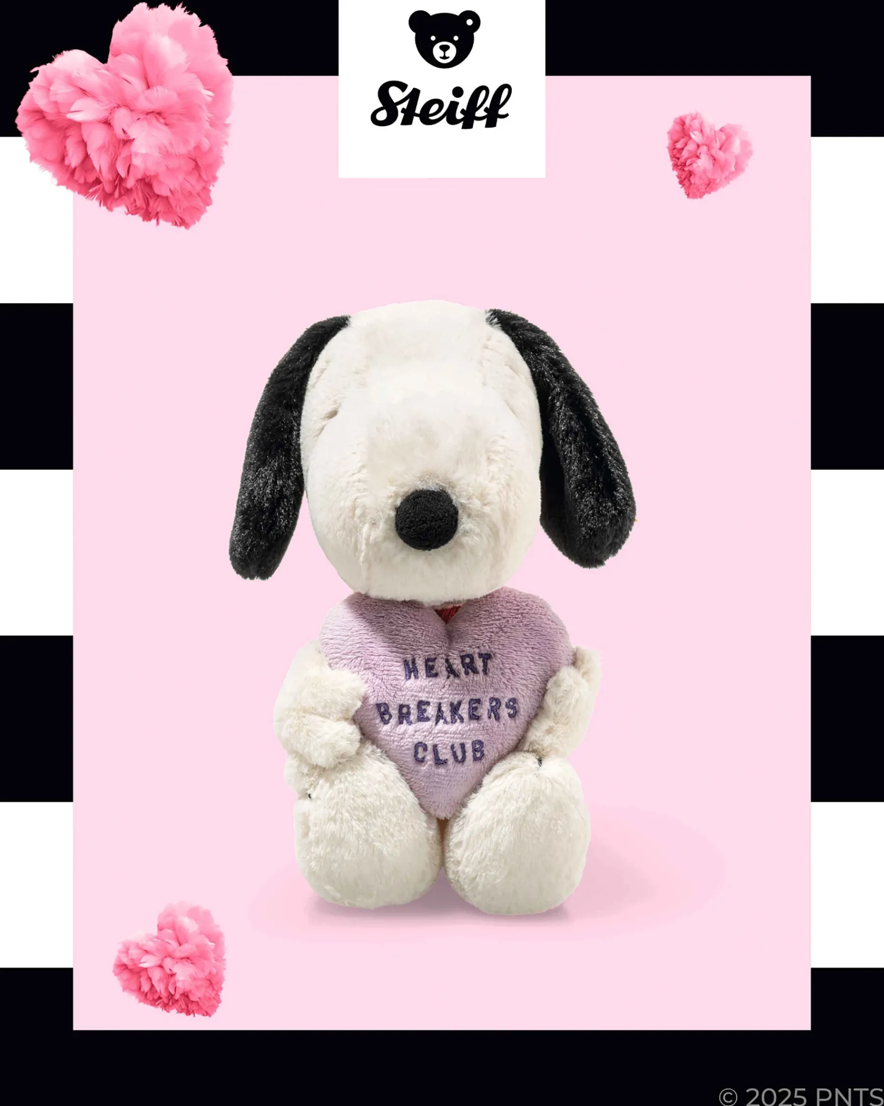 Enfant Steiff Peanuts | Mini Peluches*Snoopy Heartbreakers Club, 22 cm, blanc