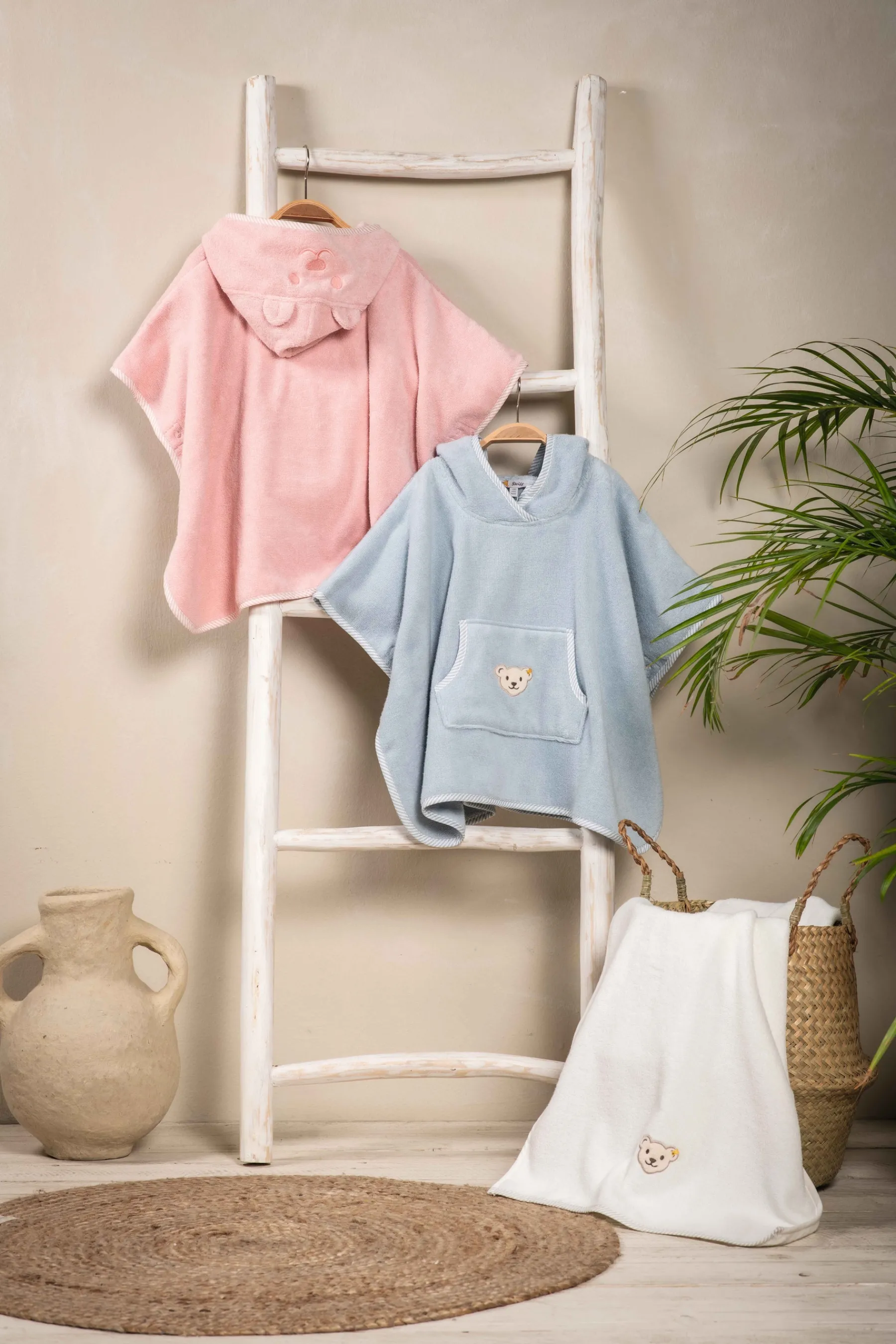 Enfant Steiff Maillots De Bain*Cape de bain, bleu clair