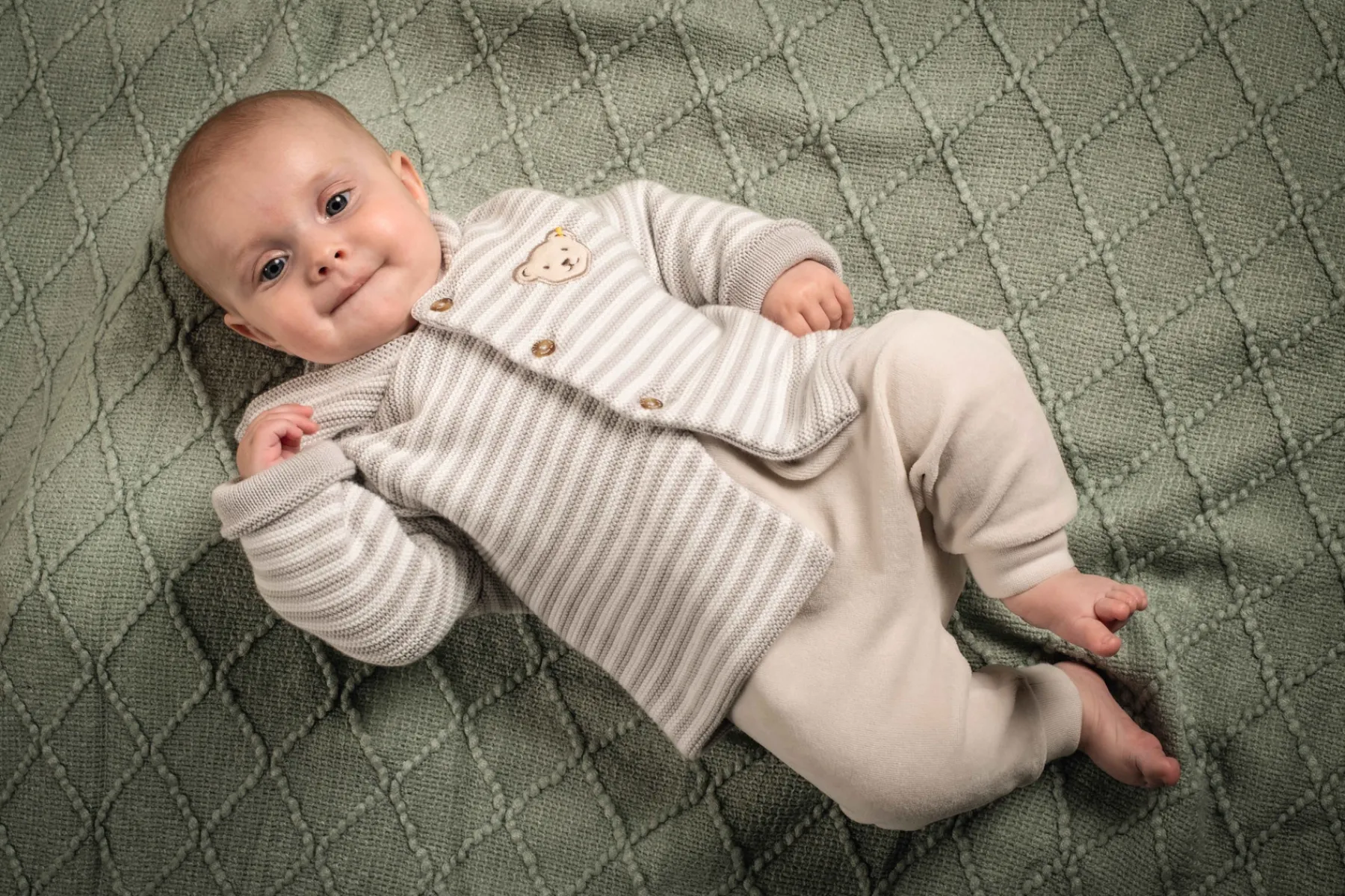 Steiff Naissance|Vêtements De Bébé Certifiés Gots*Cardigan tricot GOTS,