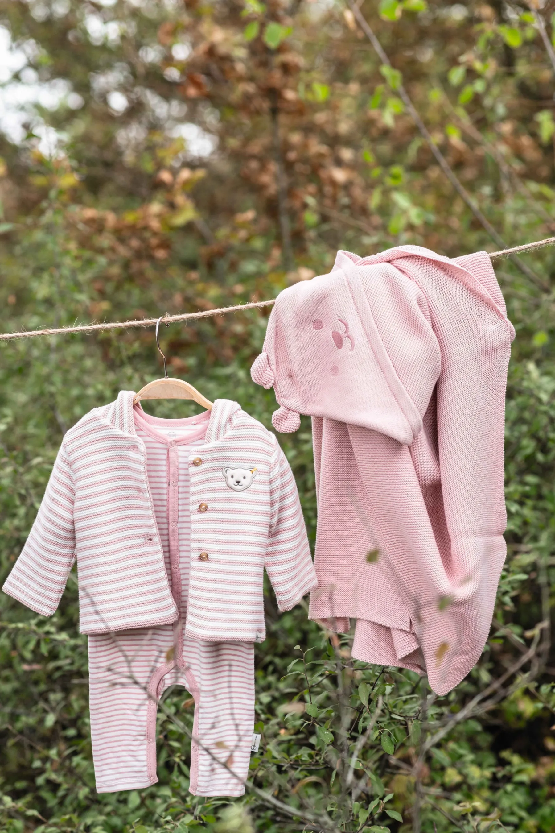 Steiff Vêtements De Bébé Certifiés Gots*Cardigan tricot GOTS, pâle