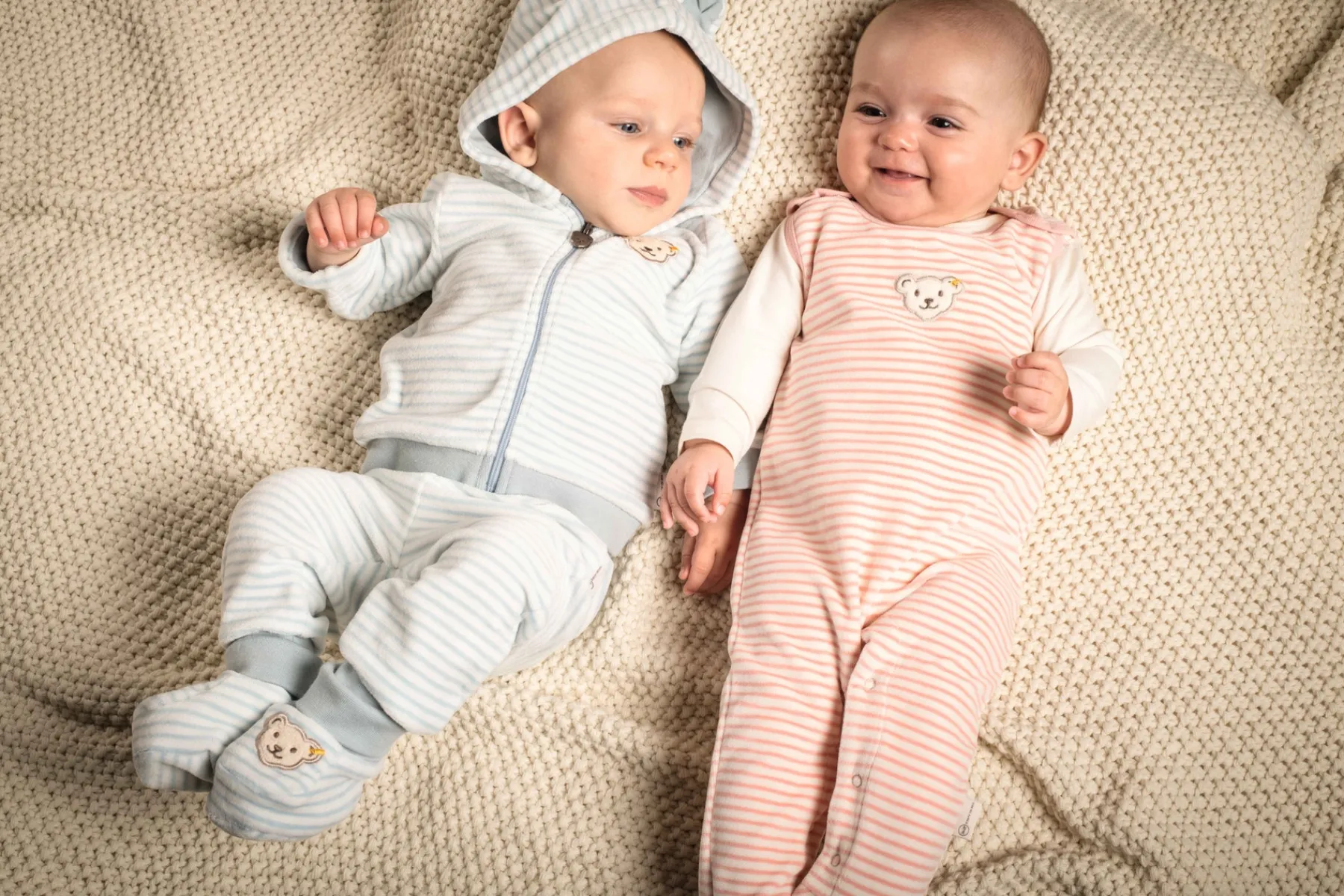 Steiff Naissance|Vêtements De Bébé Certifiés Gots*Chausson bébé GOTS, bleu clair
