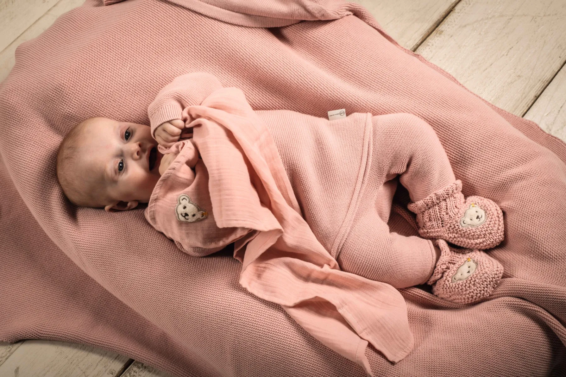 Steiff Naissance|Vêtements De Bébé Certifiés Gots*Chausson bébé GOTS, pâle