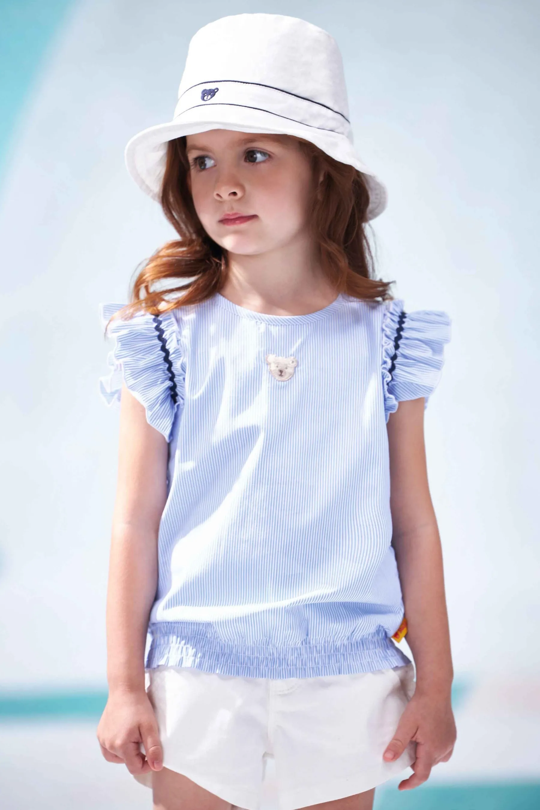 Enfant Steiff Anniversaire|Enfant Filles (taille 86-122)*Chemise manches courtes, bleu clair pour Filles