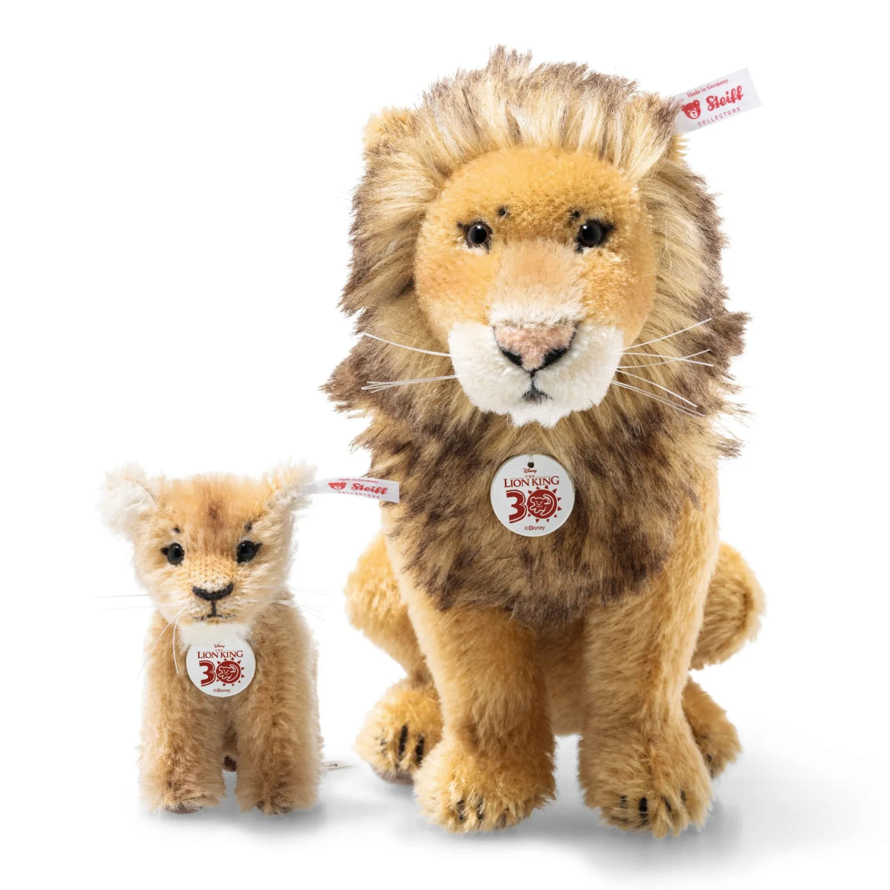 Steiff Disney|Édition Limitée*Disney Lion King Mufasa et Simba 30e anniversaire, 17 cm, multicolore