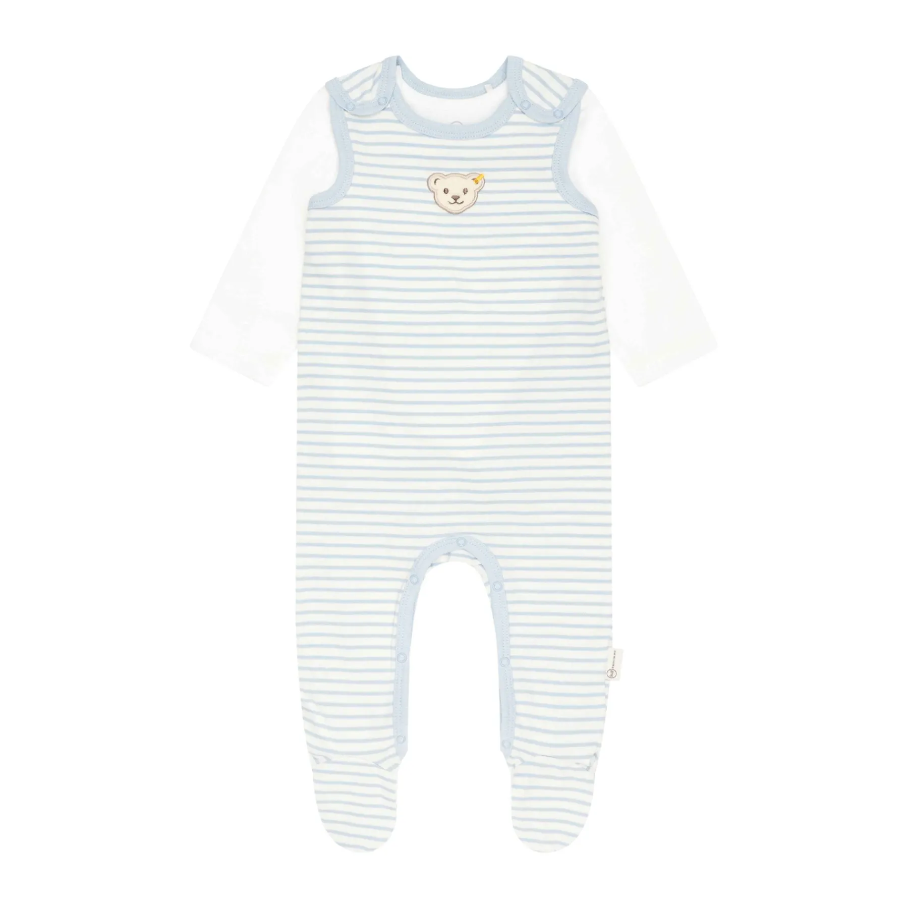 Steiff Vêtements De Bébé Certifiés Gots|Corps, Barboteuse Et Combinaisons*Ensemble grenouillère + T-shirt GOTS, bleu clair