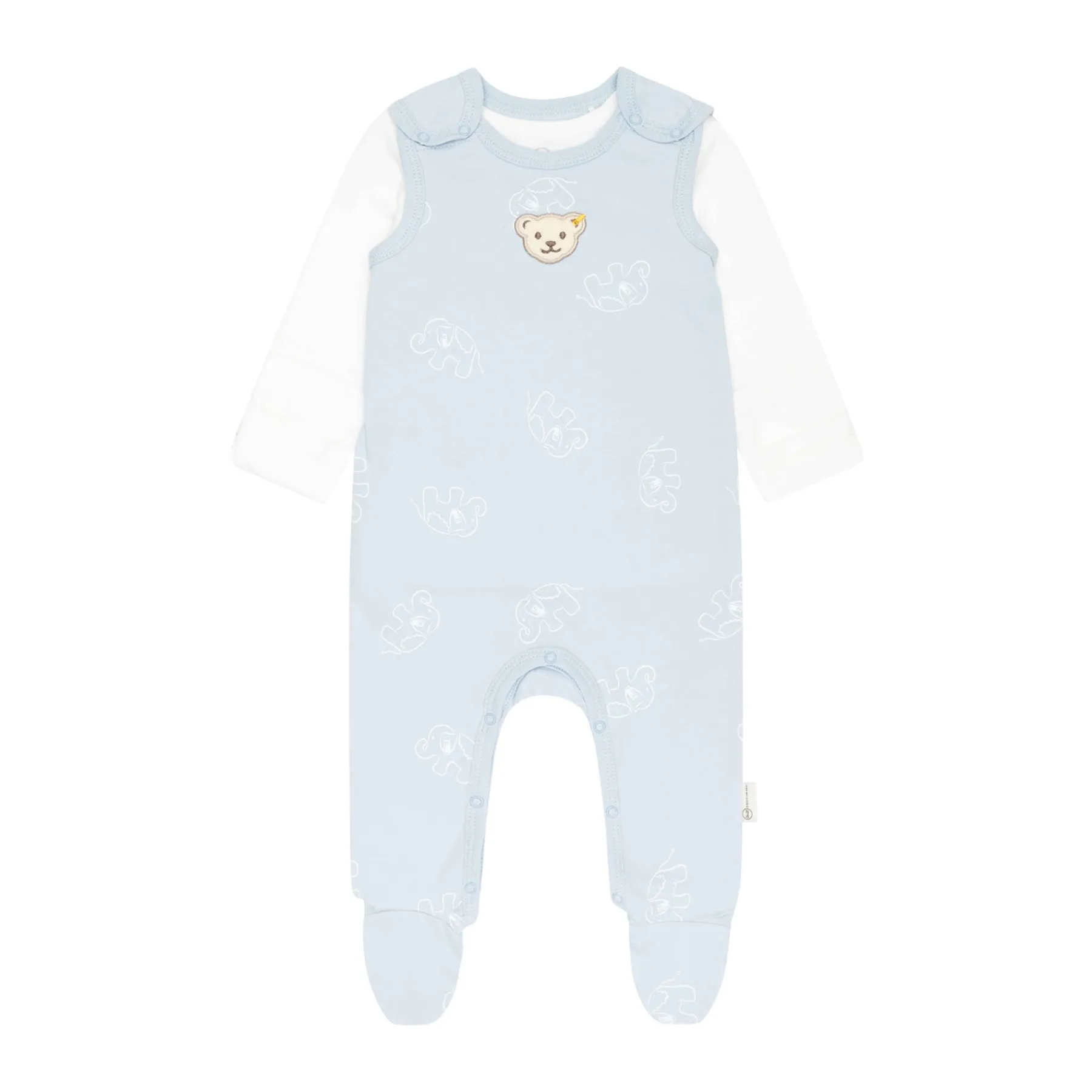 Steiff Naissance|Vêtements De Bébé Certifiés Gots*Ensemble grenouillère + T-shirt GOTS, bleu clair