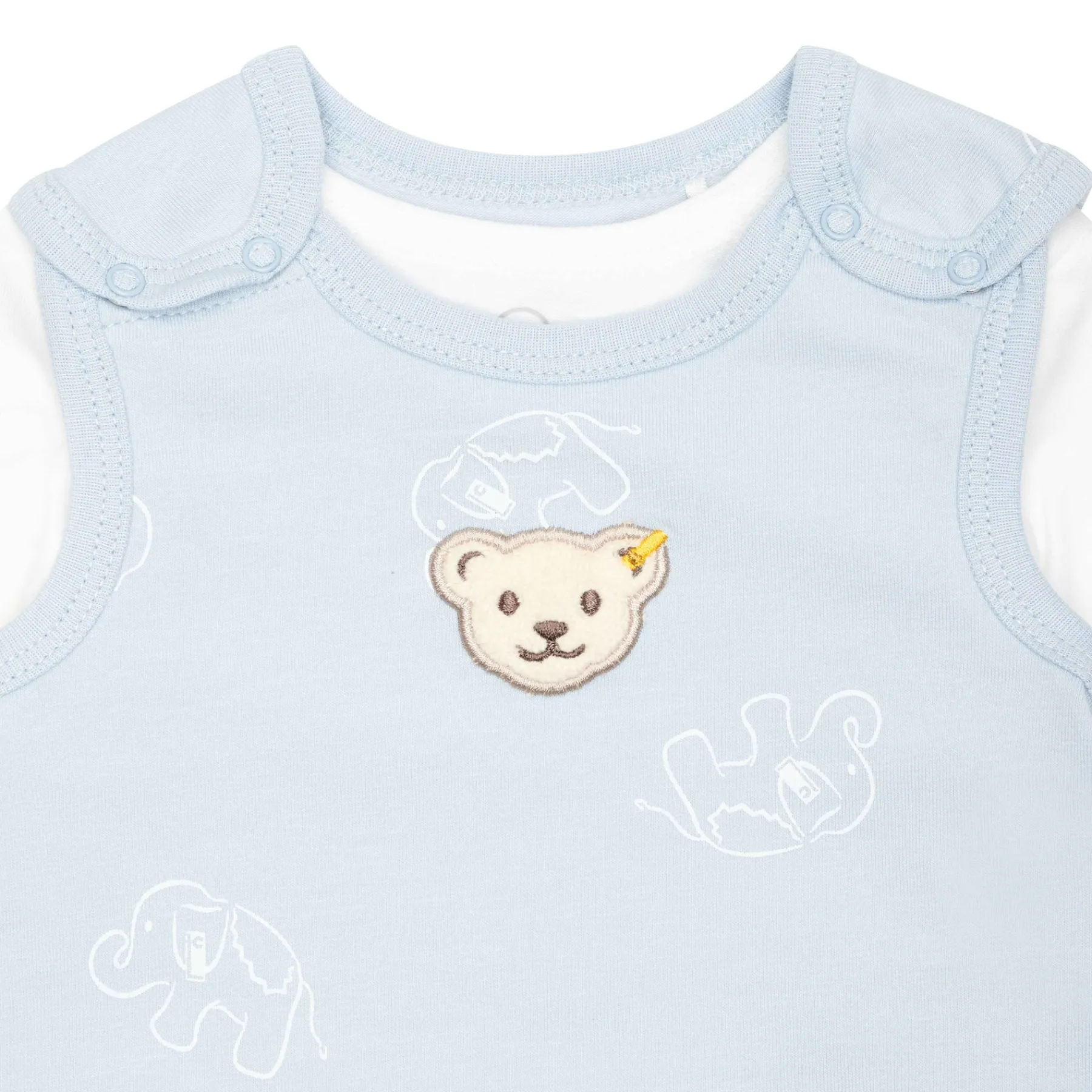 Steiff Naissance|Vêtements De Bébé Certifiés Gots*Ensemble grenouillère + T-shirt GOTS, bleu clair