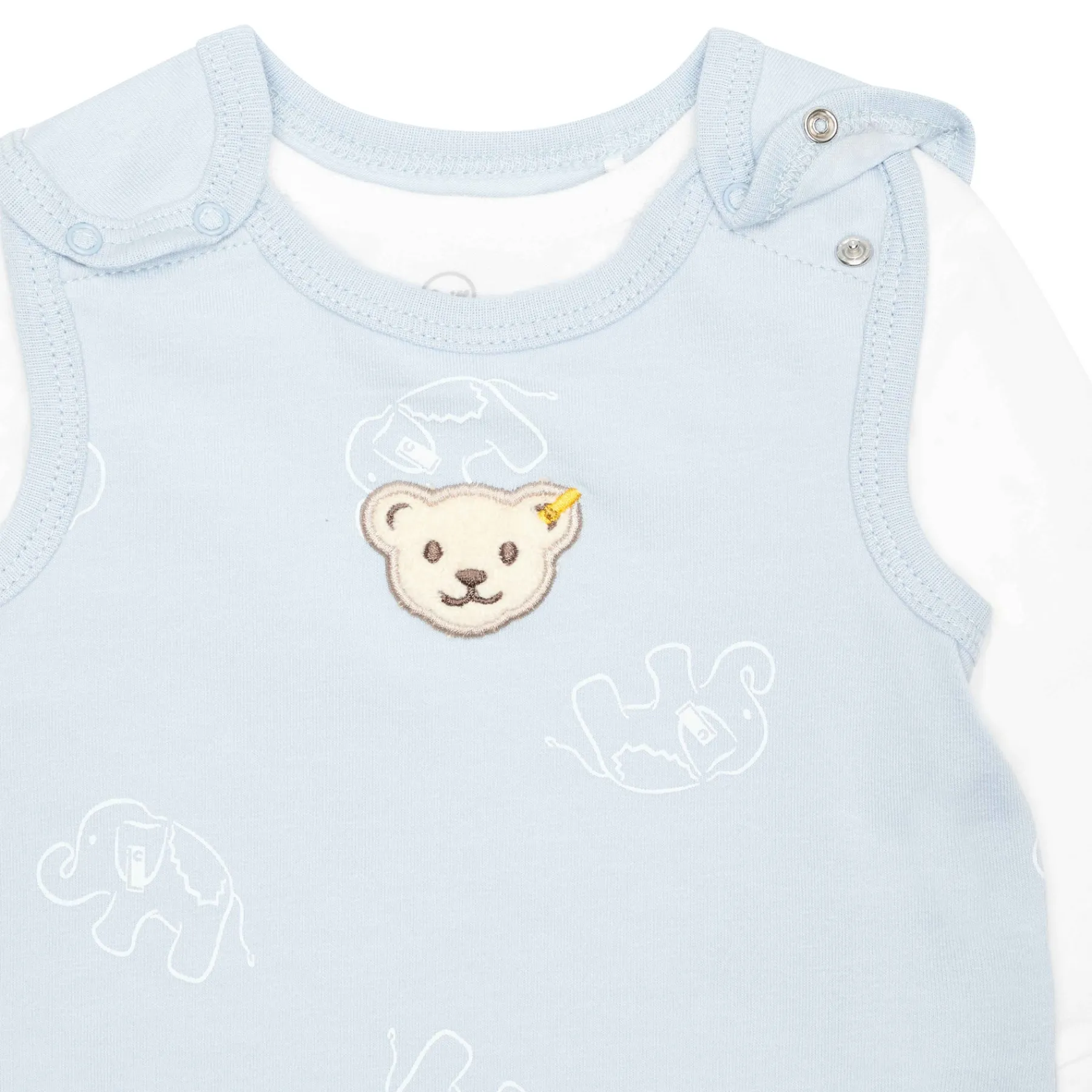 Steiff Naissance|Vêtements De Bébé Certifiés Gots*Ensemble grenouillère + T-shirt GOTS, bleu clair