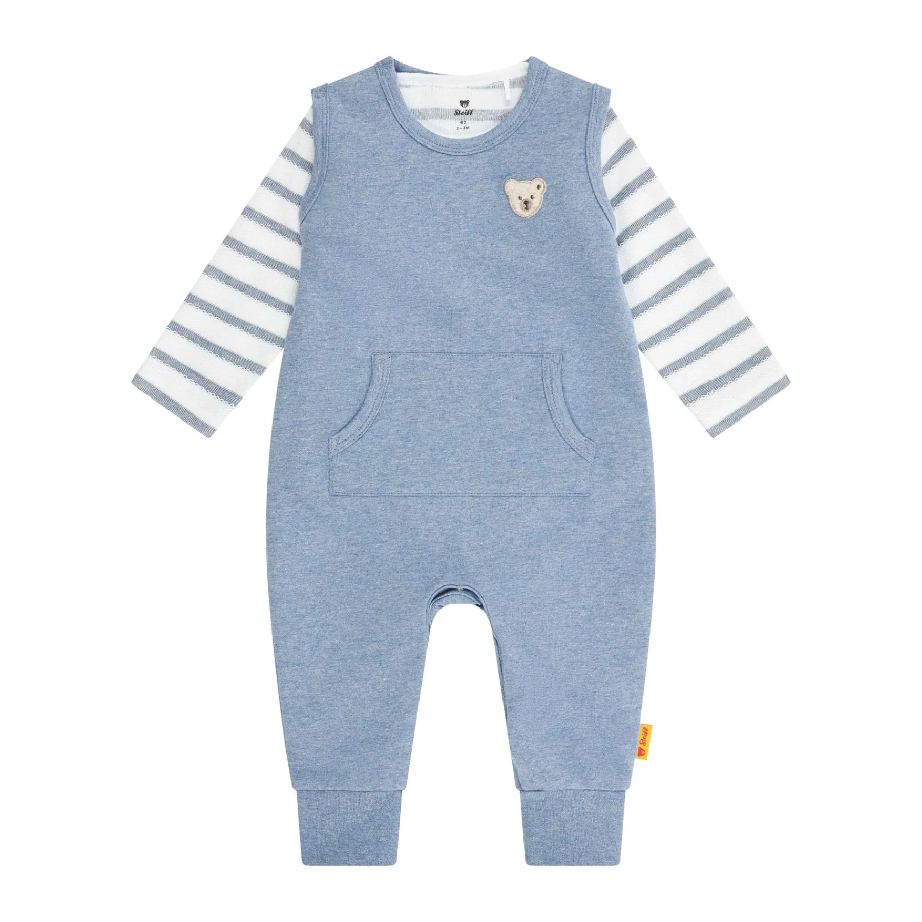 Steiff Naissance*Ensemble grenouillère + T-shirt, bleu moyenne pour Garçons