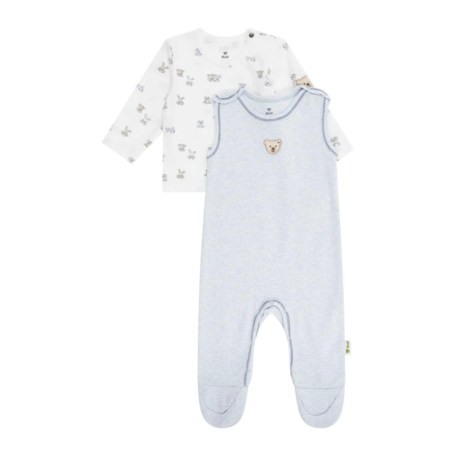 Steiff Naissance|Corps, Barboteuse Et Combinaisons*Ensemble grenouillère + T-shirt, bleu clair pour Garçons