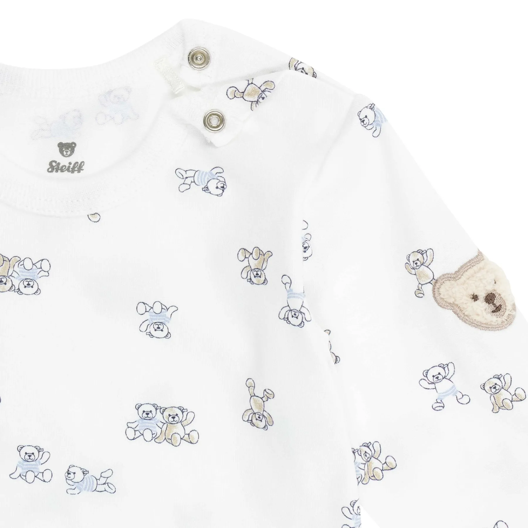 Steiff Naissance|Corps, Barboteuse Et Combinaisons*Ensemble grenouillère + T-shirt, bleu clair pour Garçons