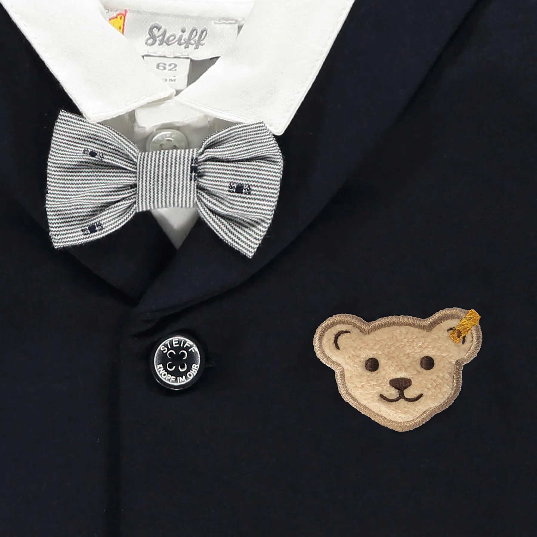 Steiff Baptême|Bébé Garçon (taille 56-80)*Grenouillère, bleu foncé pour Garçons