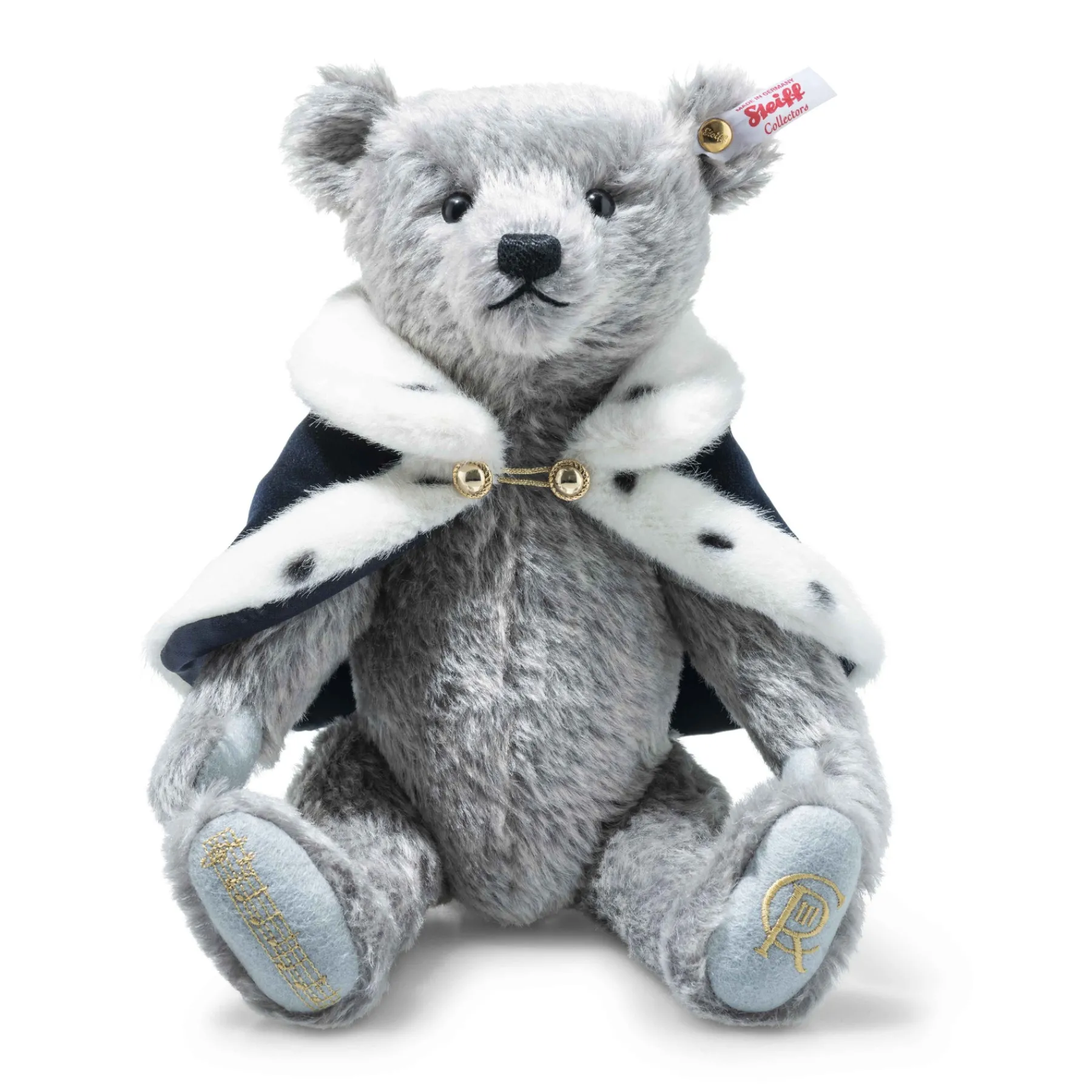 Steiff Édition Limitée*King Charles III Long to Reign Over Us, 31 cm, gris clair