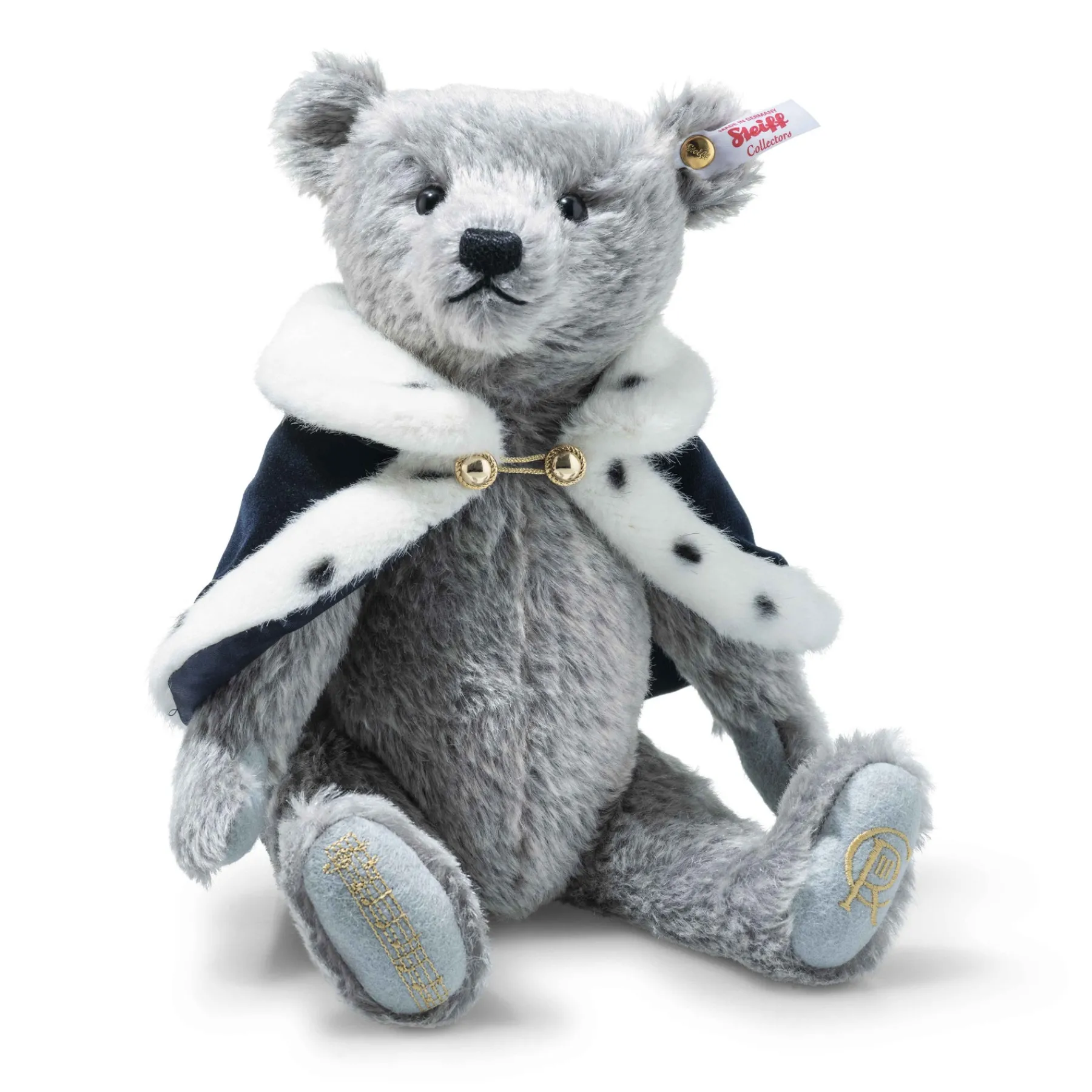Steiff Édition Limitée*King Charles III Long to Reign Over Us, 31 cm, gris clair