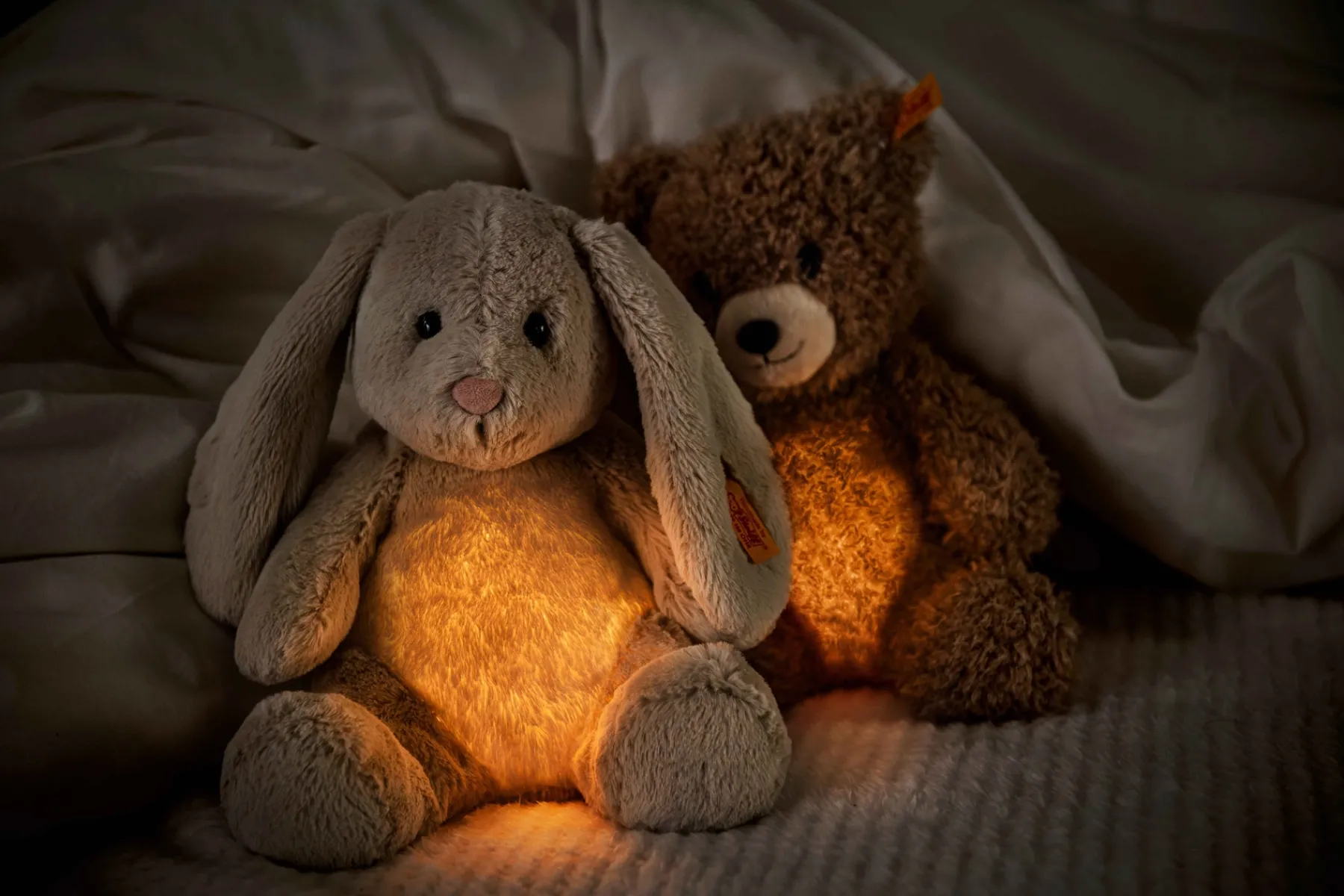 Enfant Steiff Anniversaire|Friends*Light at Night ours Teddy Caspar, 28 cm, brun clair