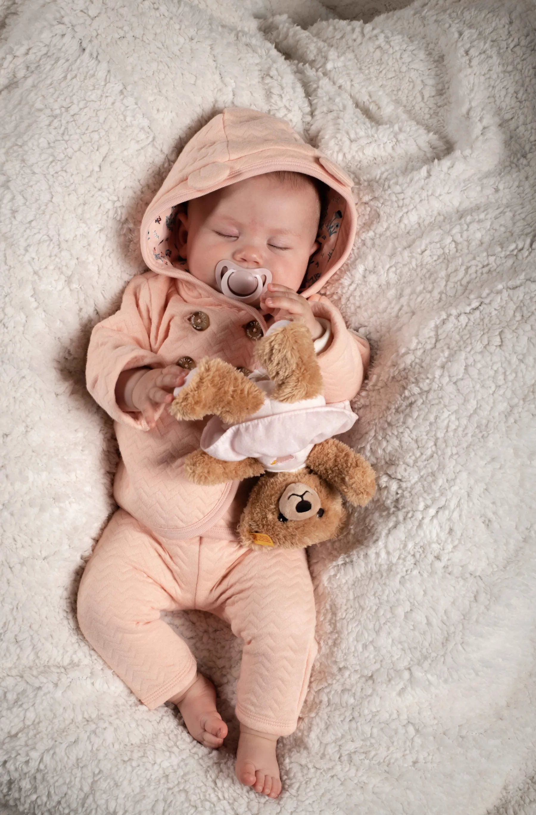Steiff Naissance Et Baptême|Friends*Ours dors bien, 25 cm, rose pâle