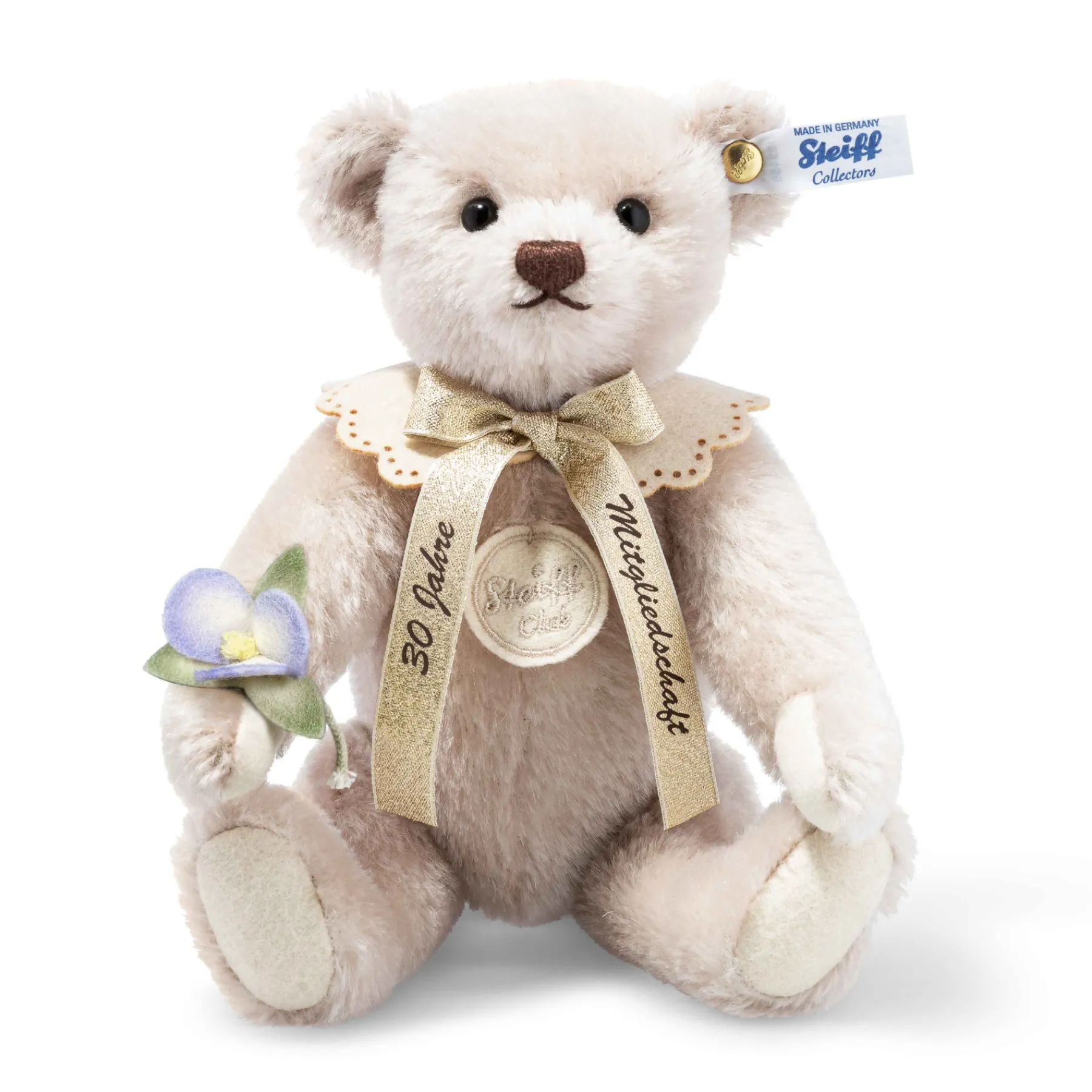Steiff Édition Limitée*Ours Teddy fidélité 30 ans d'adhésion au Club RMS, 24 cm, gris clair