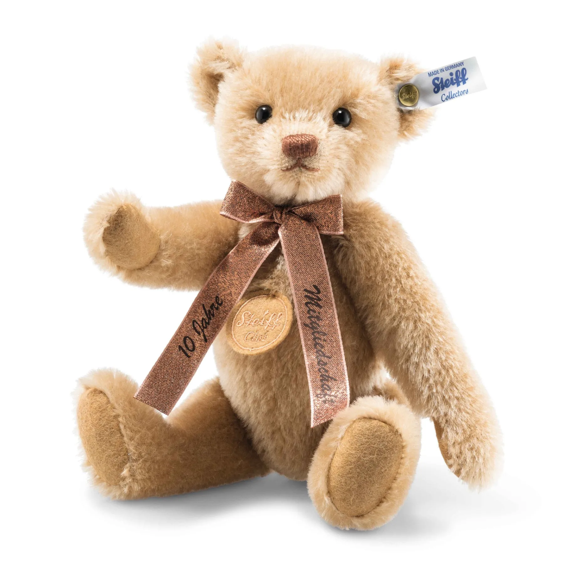 Steiff Édition Limitée*Ours Teddy fidélité 10 ans d'adhésion au Club, 24 cm, orange