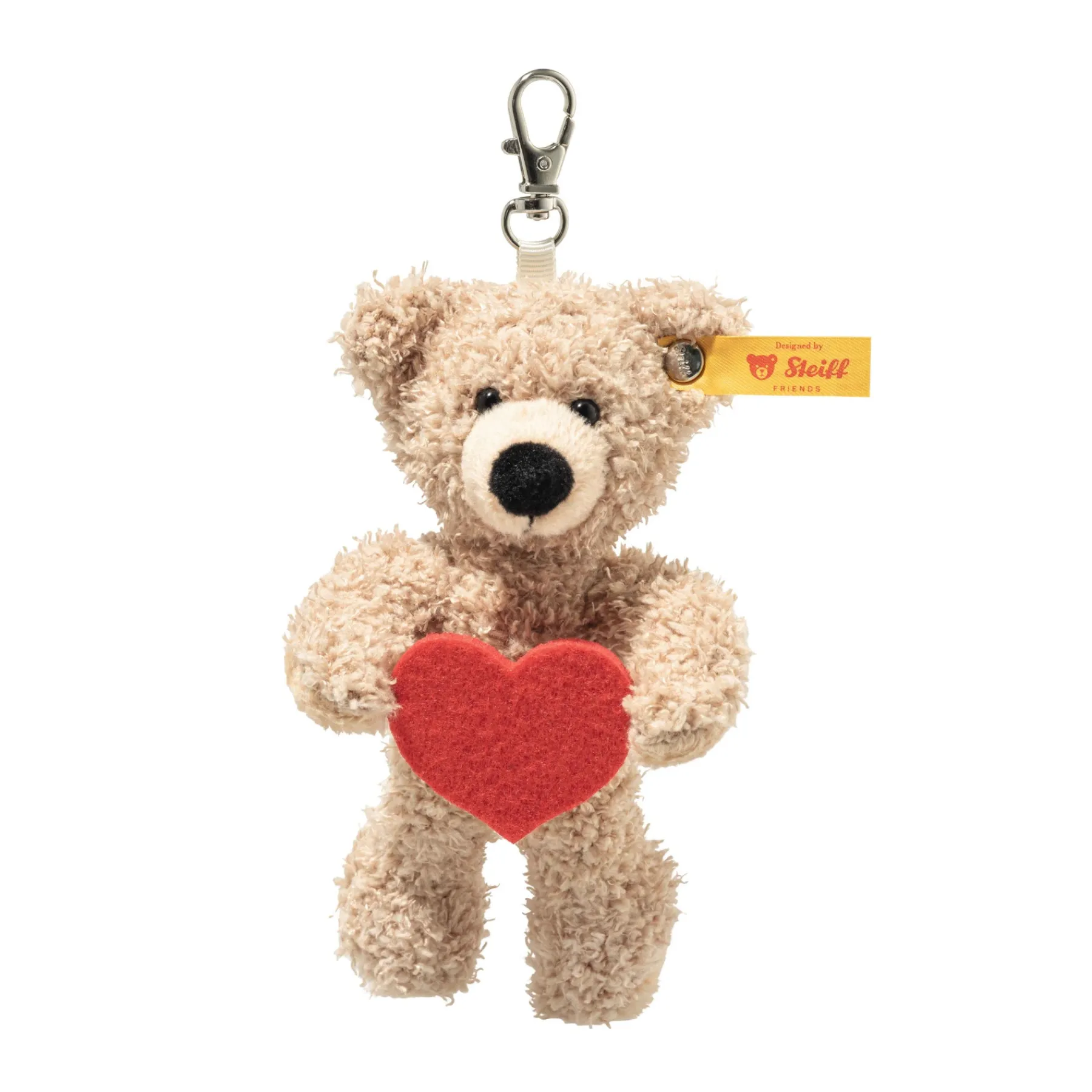 Enfant Steiff Porte-clès|Les Porte-bonheur*Pendentif ours Teddy Fynn – Love, 12 cm, beige