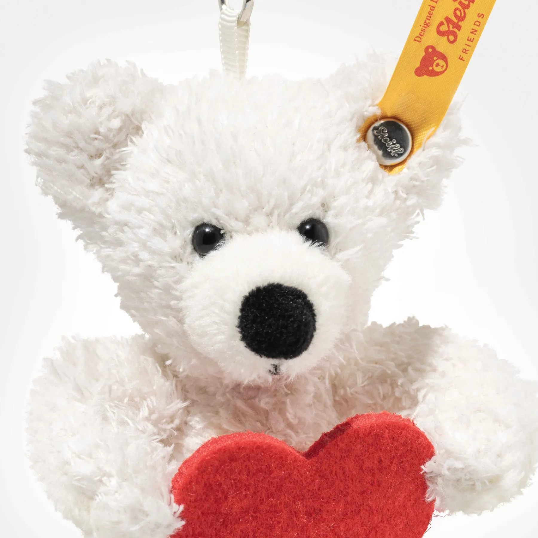 Enfant Steiff Porte-clès|Les Porte-bonheur*Pendentif ours Teddy Lotte – Love, 12 cm, blanc