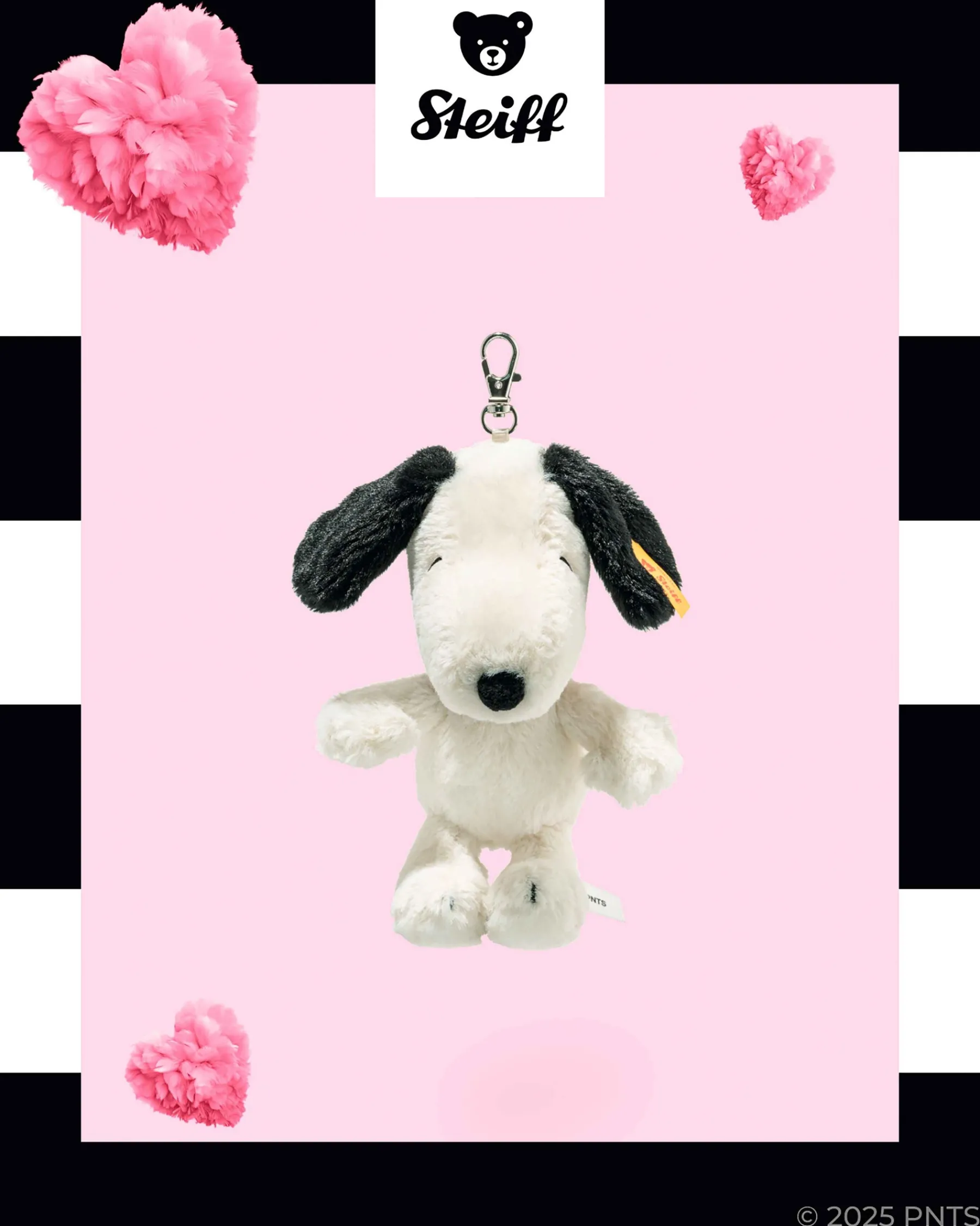 Enfant Steiff Porte-clès|Anniversaire*Pendentif Snoopy, 15 cm, blanc