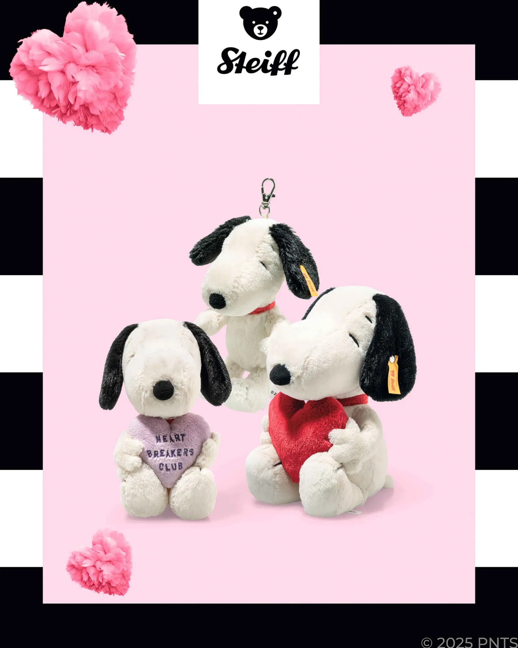 Enfant Steiff Porte-clès|Anniversaire*Pendentif Snoopy, 15 cm, blanc