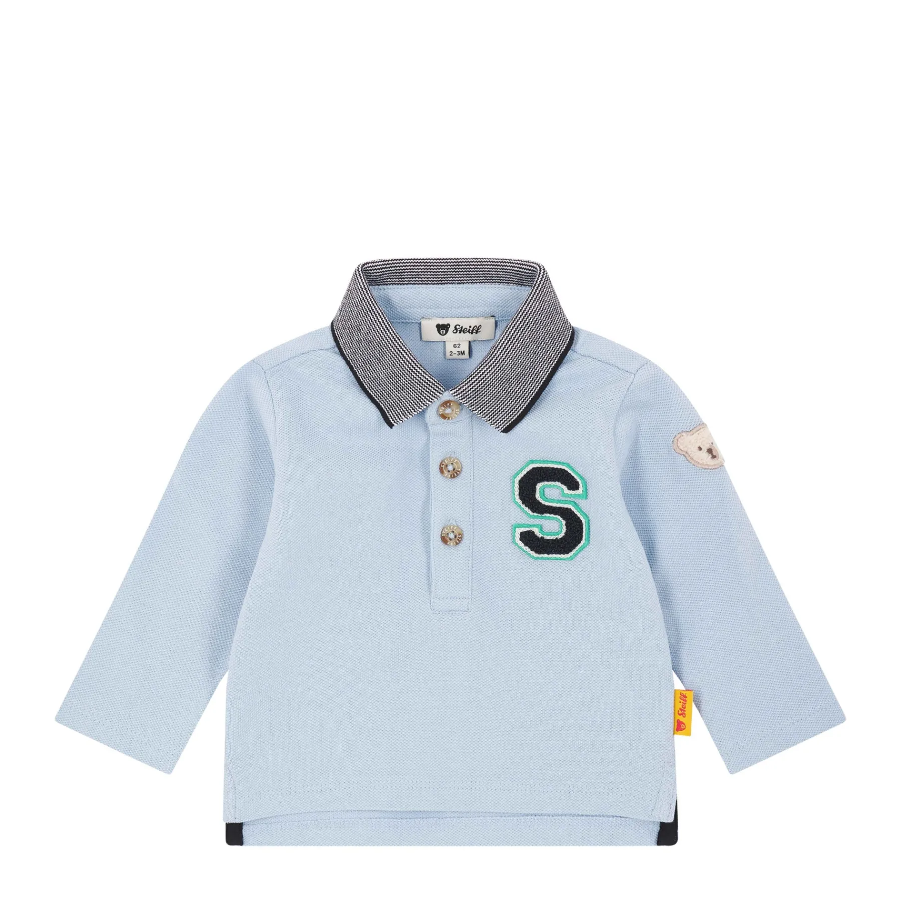 Steiff Bébé Garçon (taille 56-80)|T-shirts À Manches Longues Et Courtes*Polo manches longues, bleu clair pour Garçons