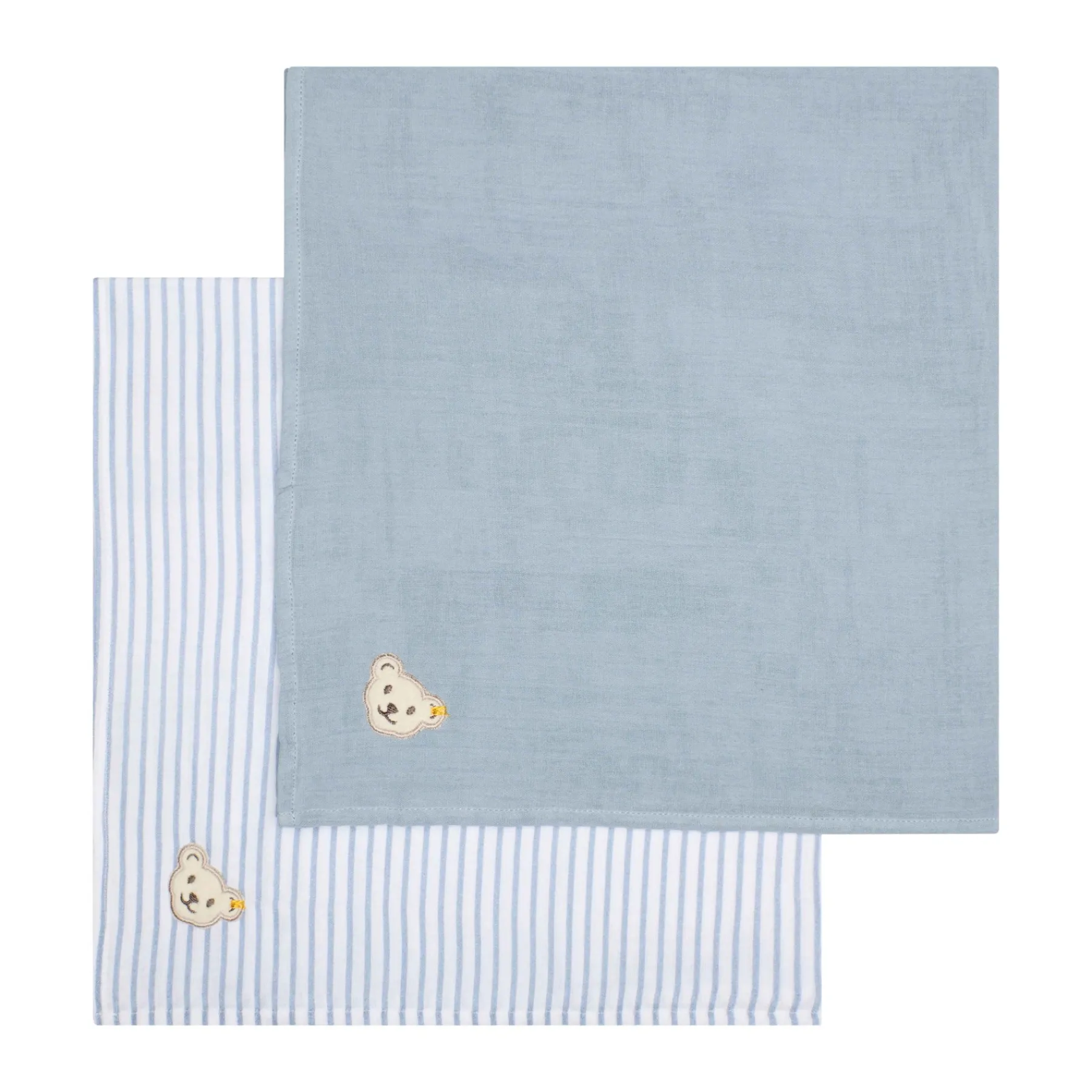 Steiff Vêtements De Bébé Certifiés Gots|Couches À Bavette Et À Gaze*Set de Lange GOTS, bleu clair